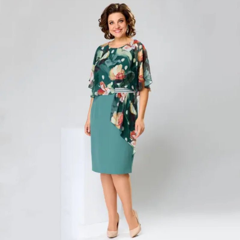 Elena | Abito Elegante in Chiffon Stampato - Tono Giusto