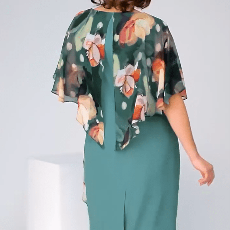 Elena | Abito Elegante in Chiffon Stampato - Tono Giusto