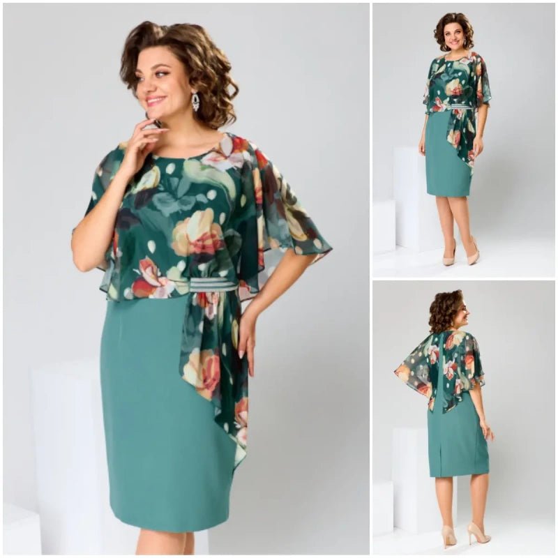 Elena | Abito Elegante in Chiffon Stampato - Tono Giusto