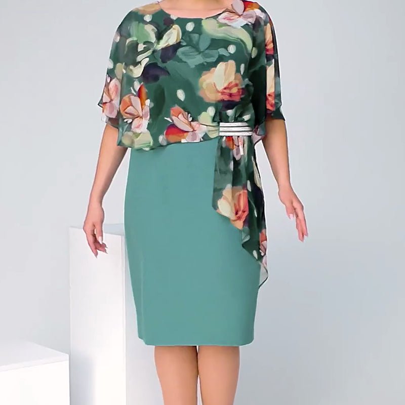 Elena | Abito Elegante in Chiffon Stampato - Tono Giusto