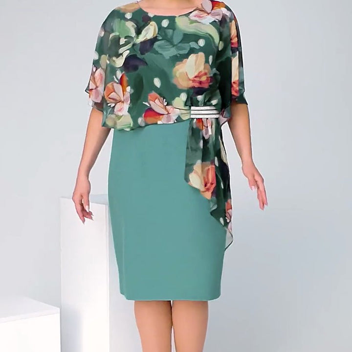 Elena | Abito Elegante in Chiffon Stampato - Tono Giusto