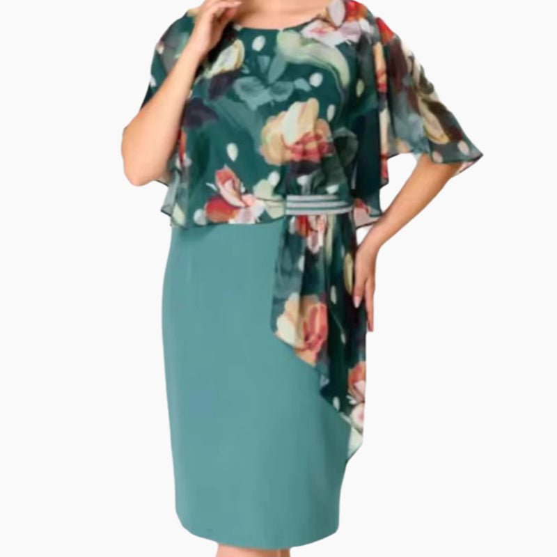 Elena | Abito Elegante in Chiffon Stampato - Tono Giusto