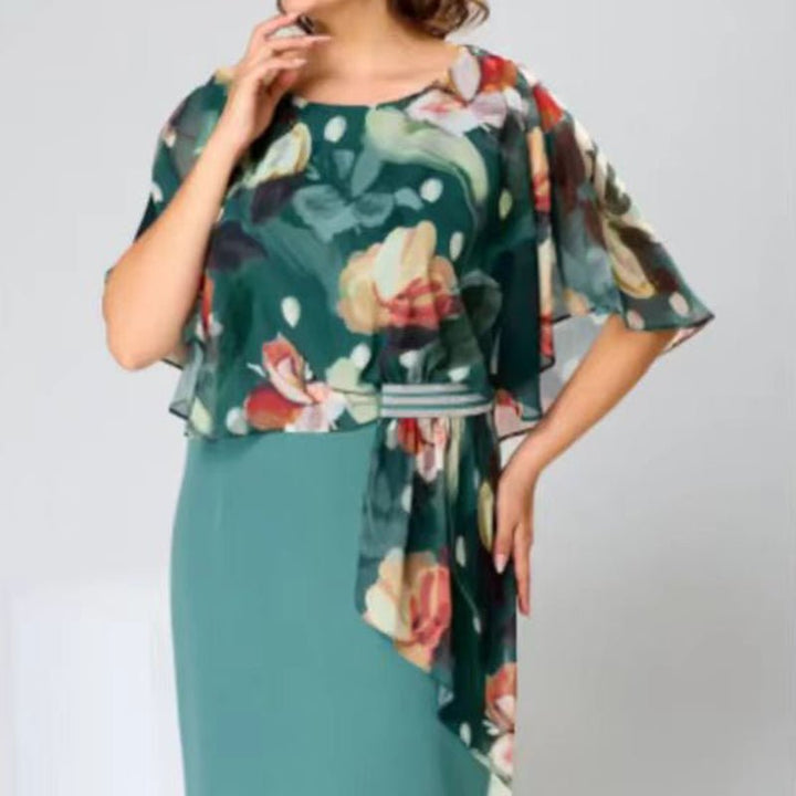 Elena | Abito Elegante in Chiffon Stampato - Tono Giusto