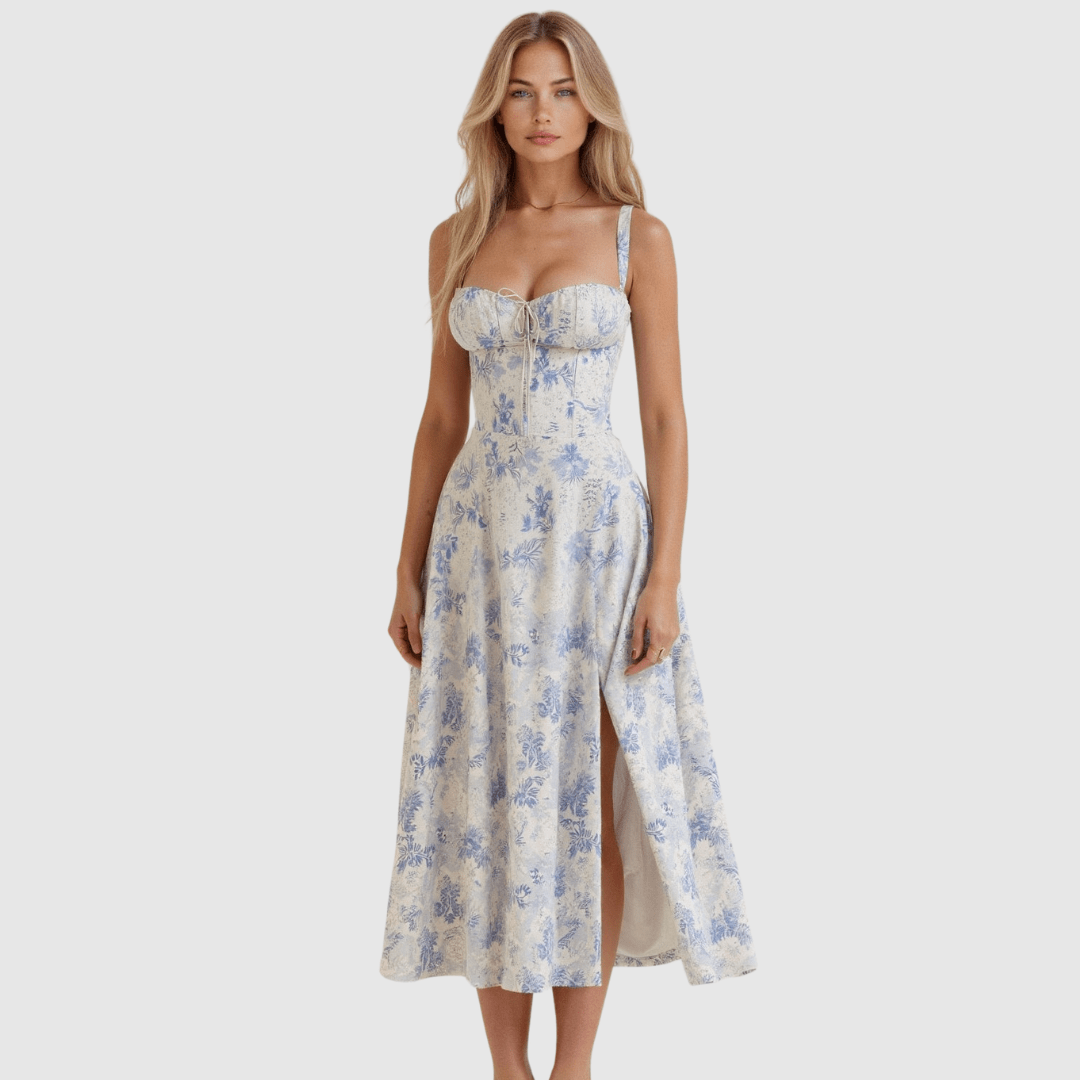 Flavia | Abito Elegante con Corsetto Floreale - Tono Giusto