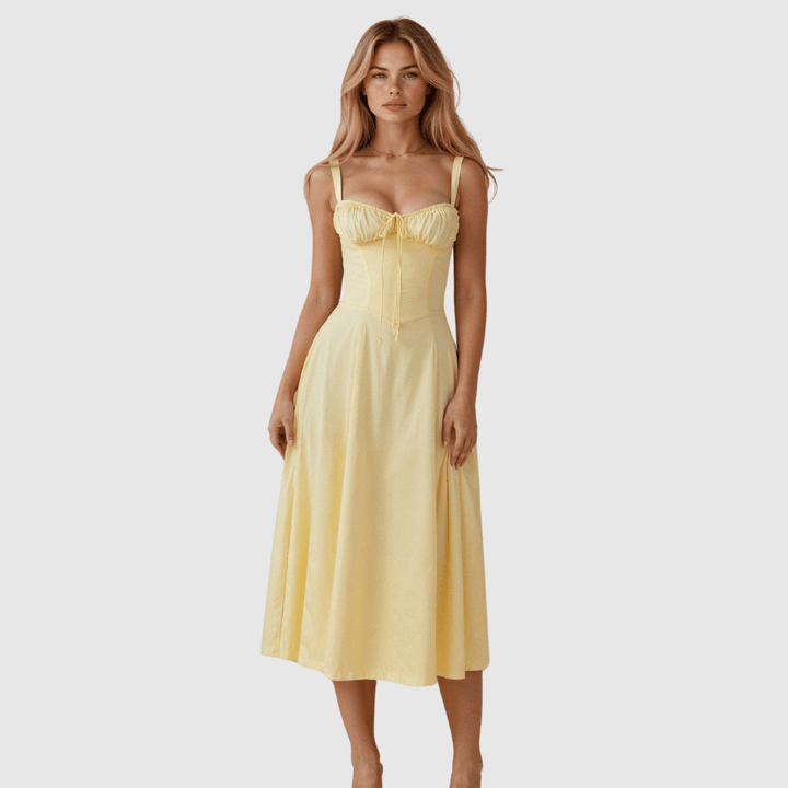 Flavia | Abito Elegante con Corsetto Floreale - Tono Giusto