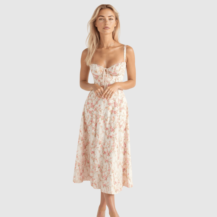 Flavia | Abito Elegante con Corsetto Floreale - Tono Giusto