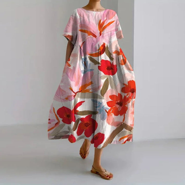 Mirella | Abito da Donna con Scollo a V e Fiori - Tono Giusto